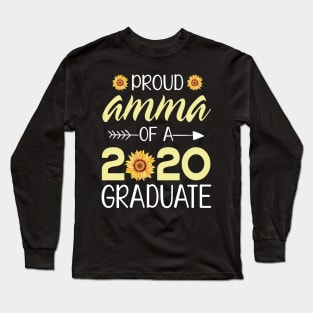 Sunflowers Proud Amma Of A 2020 Graduate Senior Student Happy Class Of School Last Day Of School Long Sleeve T-Shirt